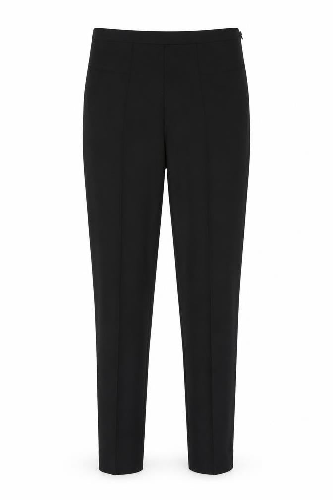 By Malene Birger Womens Black Cotton Trousers Size 8 L28 in Regular Zip
