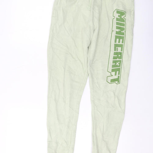 Minecraft Boys Grey Cotton Sweatpants Trousers Size 14-15 Years Regular Drawstring