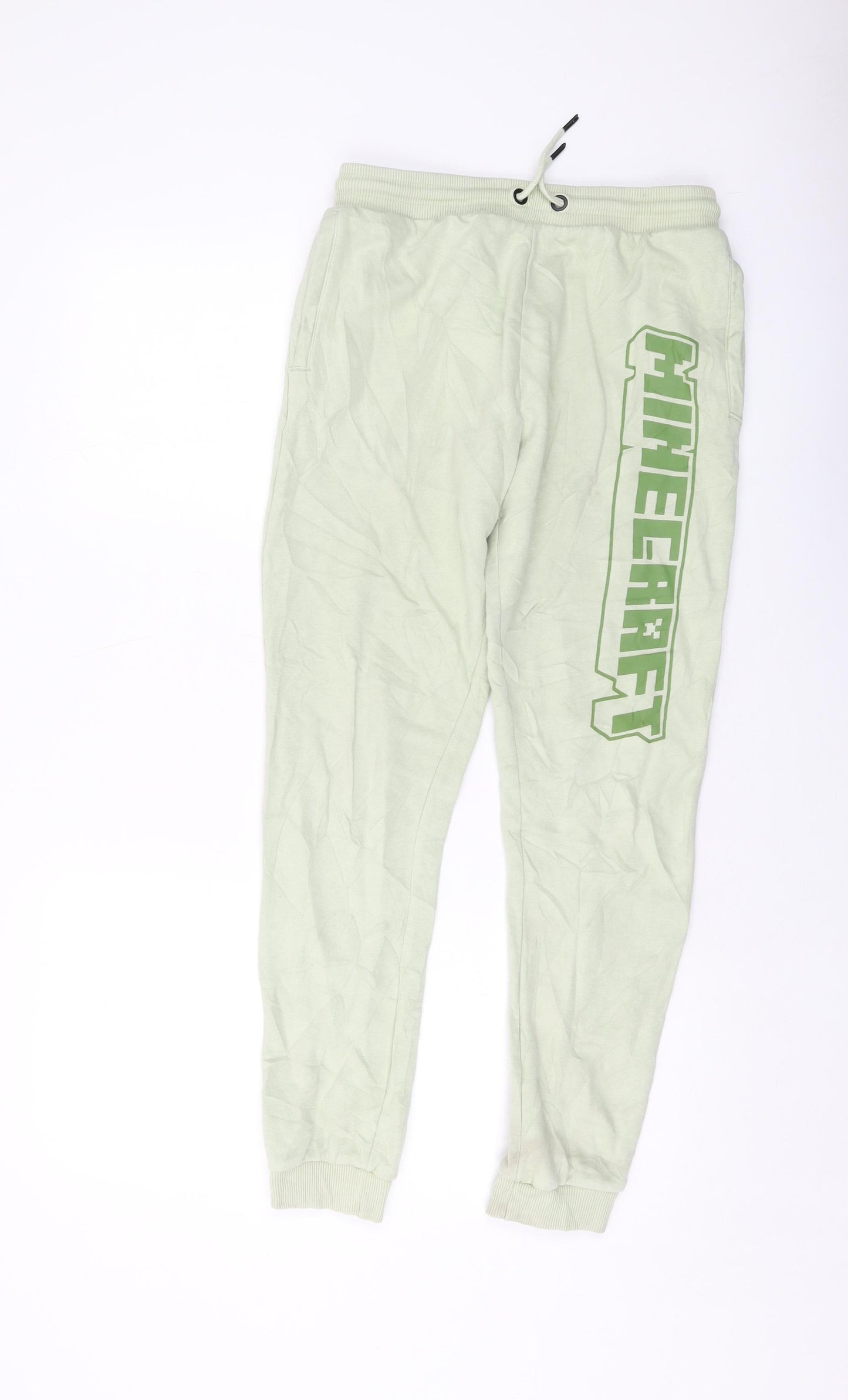 Minecraft Boys Grey Cotton Sweatpants Trousers Size 14-15 Years Regular Drawstring