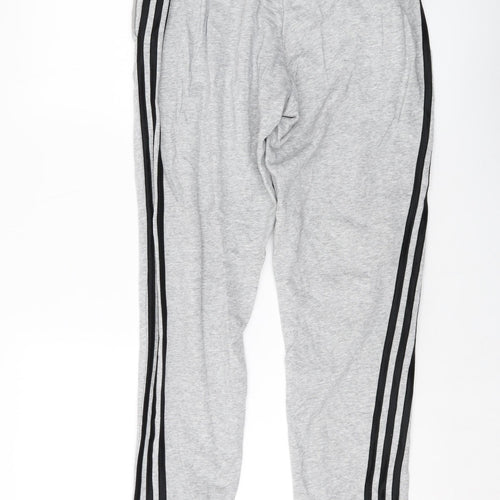 adidas Mens Grey Cotton Sweatpants Trousers Size M L30 in Regular Drawstring