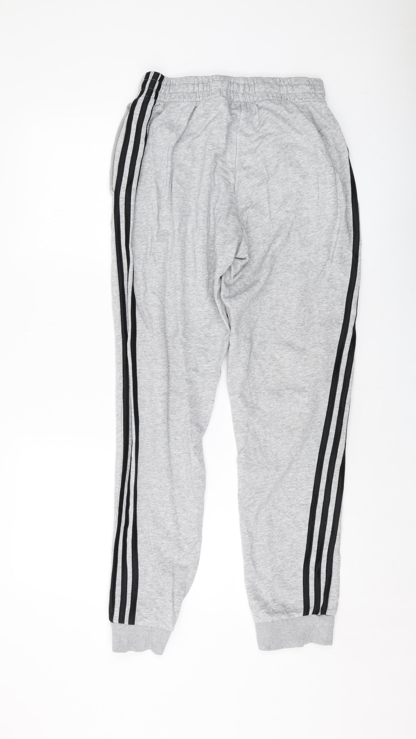 adidas Mens Grey Cotton Sweatpants Trousers Size M L30 in Regular Drawstring