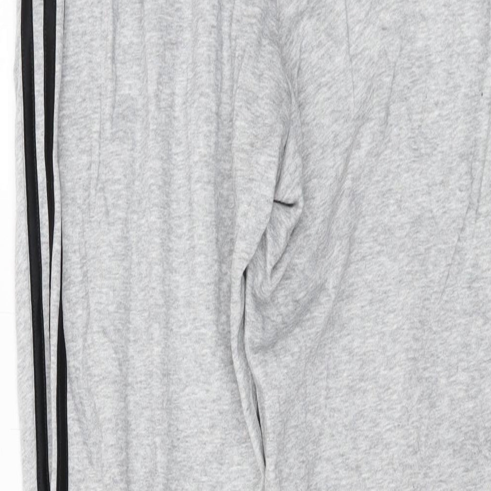 adidas Mens Grey Cotton Sweatpants Trousers Size M L30 in Regular Drawstring