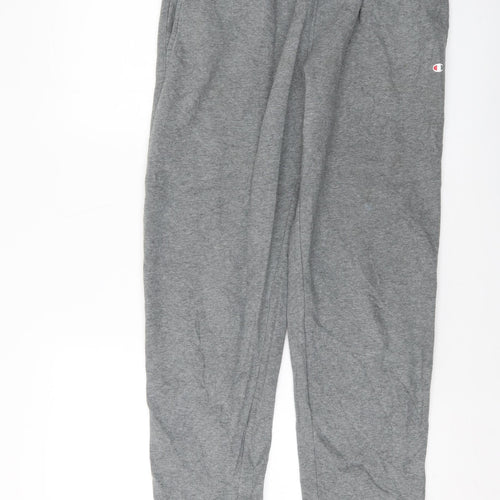 Champion Mens Grey Cotton Sweatpants Trousers Size L L29 in Regular Drawstring