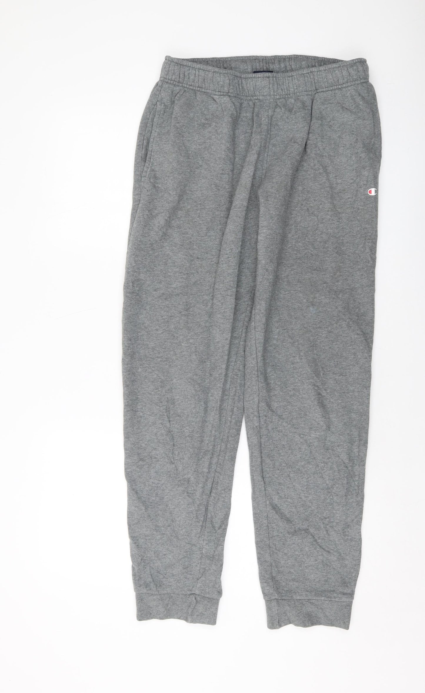 Champion Mens Grey Cotton Sweatpants Trousers Size L L29 in Regular Drawstring