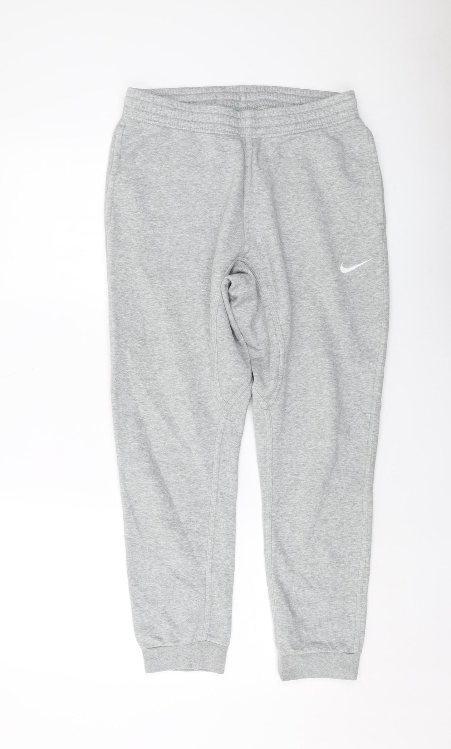 Nike Mens Grey Cotton Sweatpants Trousers Size M L28 in Regular Drawstring