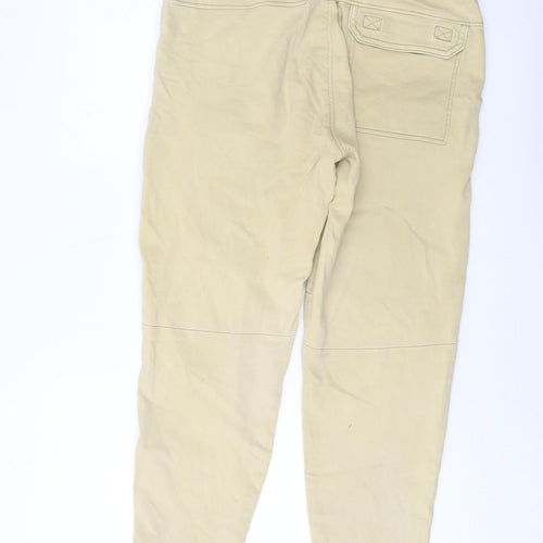 Pull&Bear Mens Beige Cotton Trousers Size L L28 in Regular Drawstring