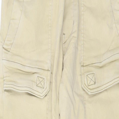 Pull&Bear Mens Beige Cotton Trousers Size L L28 in Regular Drawstring