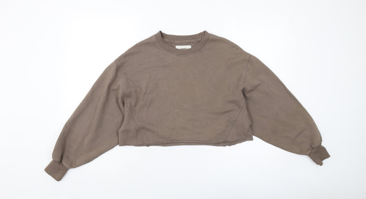 Pull&Bear Womens Brown Polyester Pullover Sweatshirt Size S Pullover
