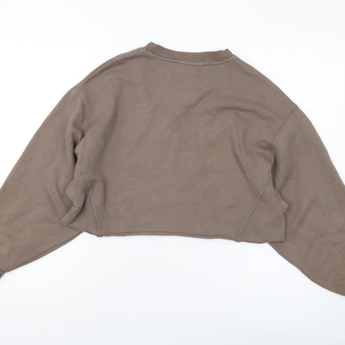 Pull&Bear Womens Brown Polyester Pullover Sweatshirt Size S Pullover
