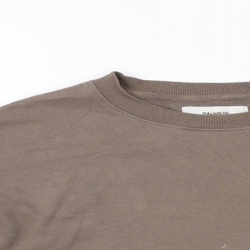 Pull&Bear Womens Brown Polyester Pullover Sweatshirt Size S Pullover