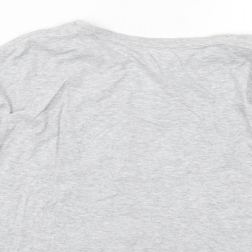 PUMA Womens Grey Cotton Cropped T-Shirt Size XS Round Neck