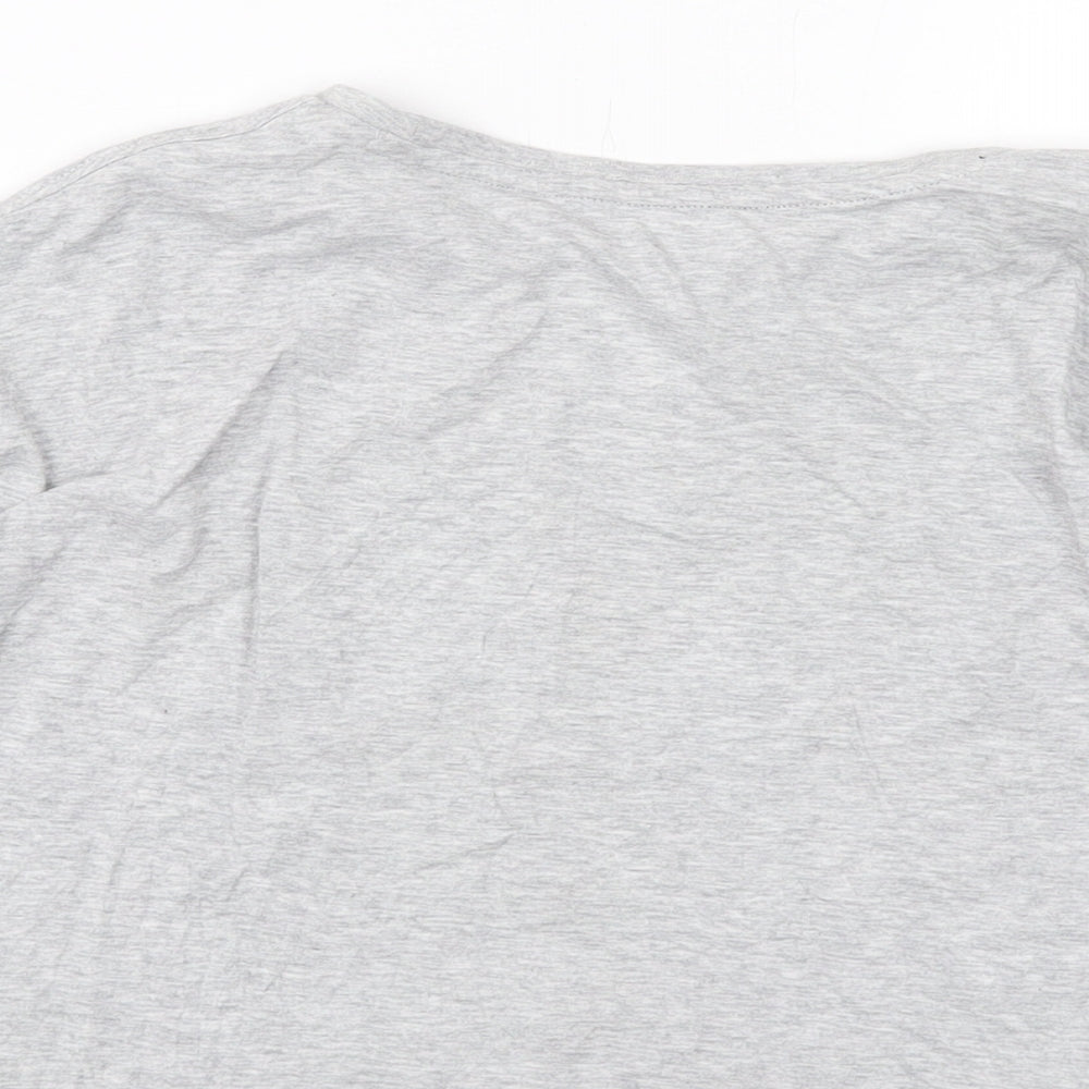 PUMA Womens Grey Cotton Cropped T-Shirt Size XS Round Neck