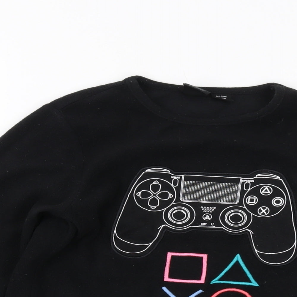 PlayStation Boys Black Polyester Pullover Sweatshirt Size 9-10 Years Pullover