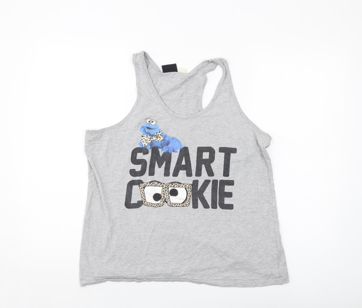 Sesame Street Womens Green Cotton Basic Tank Size 14 Round Neck