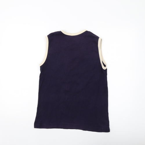 Nike Womens Blue Cotton Basic Tank Size L Round Neck - Vintage