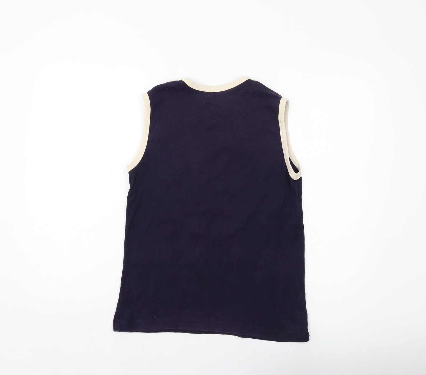 Nike Womens Blue Cotton Basic Tank Size L Round Neck - Vintage