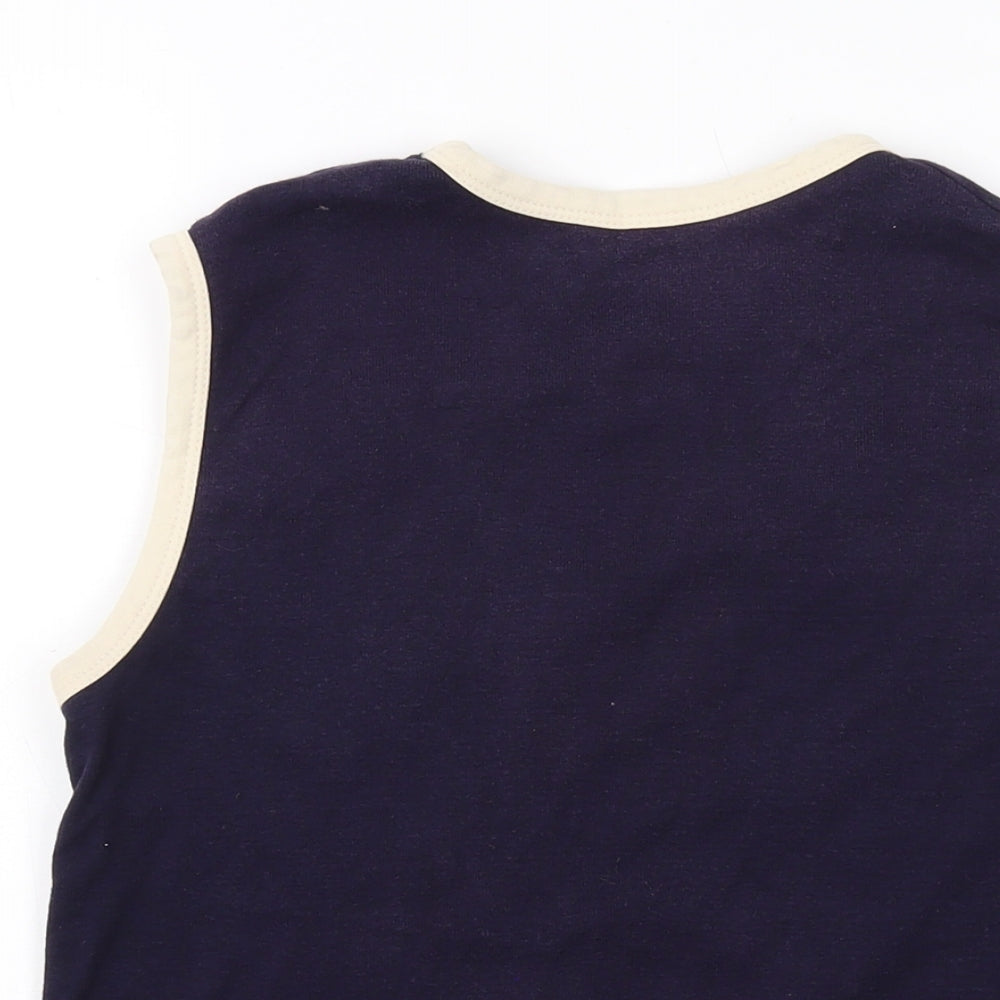 Nike Womens Blue Cotton Basic Tank Size L Round Neck - Vintage