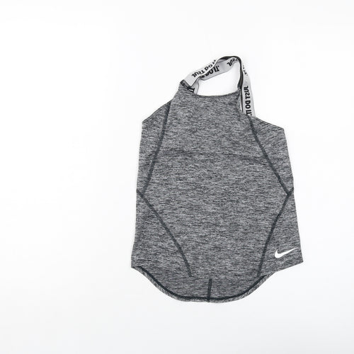 Nike Womens Grey Polyester Basic Tank Size S Round Neck Pullover