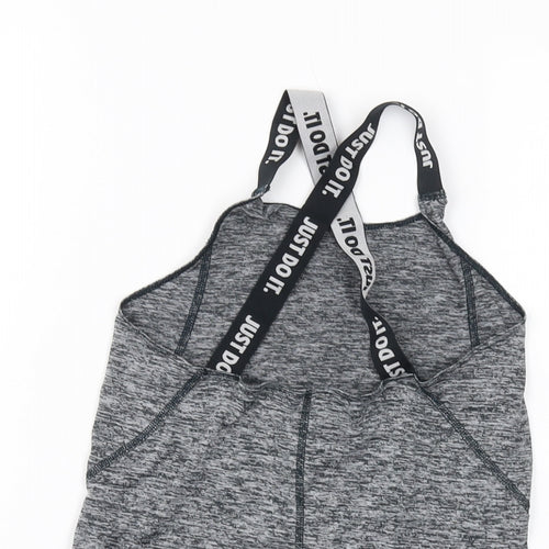 Nike Womens Grey Polyester Basic Tank Size S Round Neck Pullover
