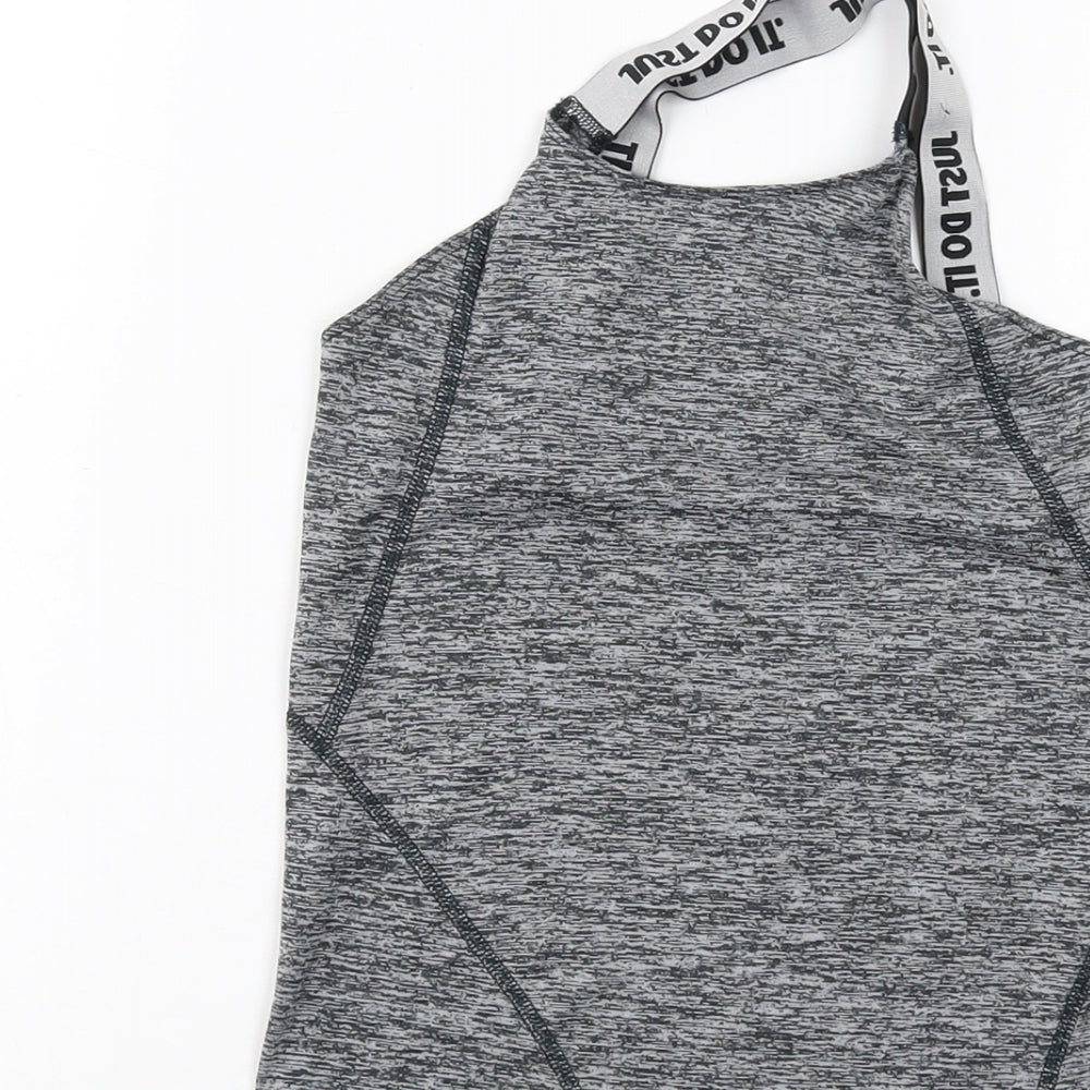 Nike Womens Grey Polyester Basic Tank Size S Round Neck Pullover
