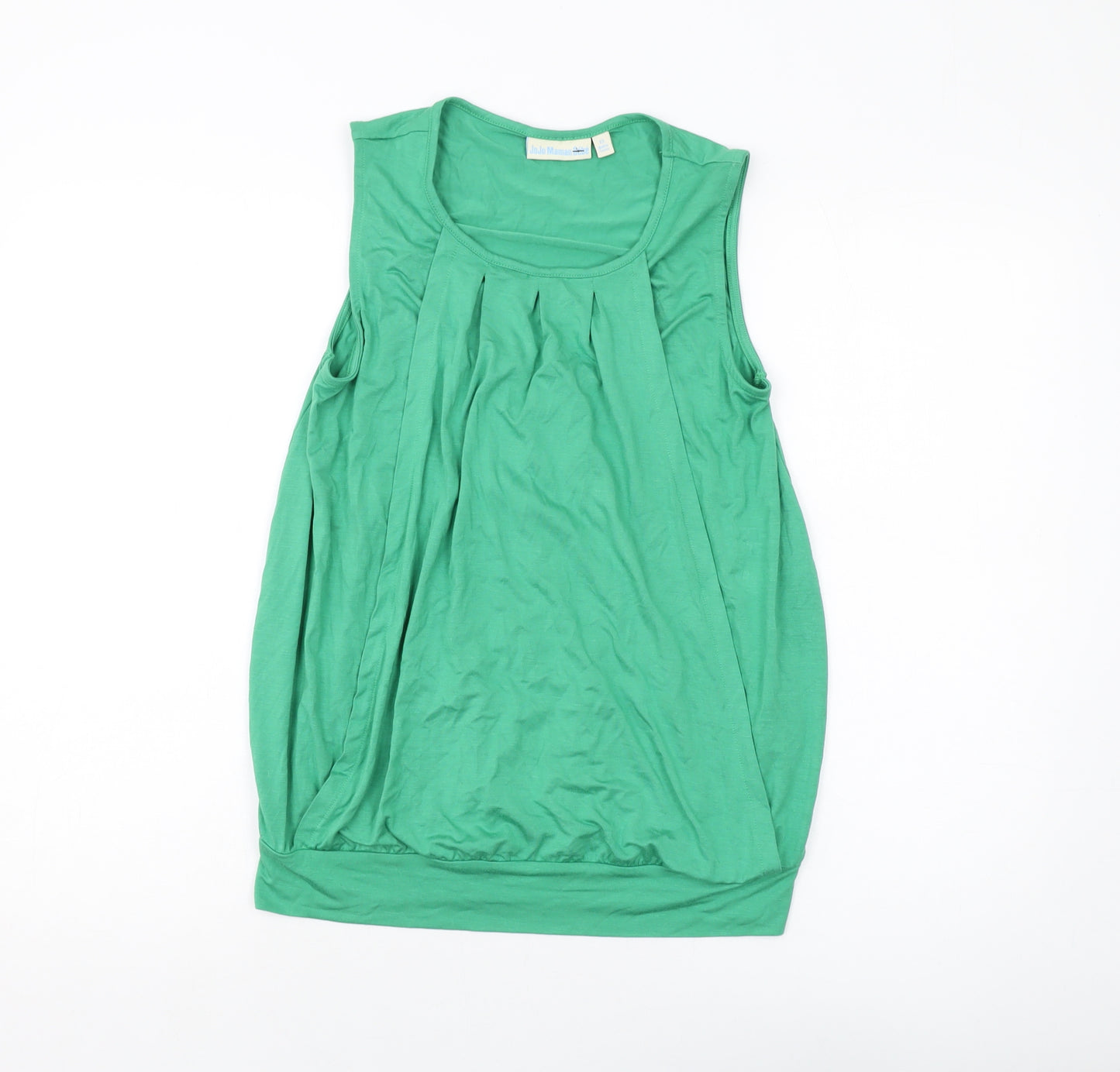 JoJo Maman Bébé Womens Green Viscose Basic Tank Size XS Round Neck