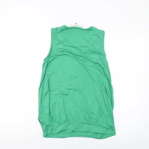 JoJo Maman Bébé Womens Green Viscose Basic Tank Size XS Round Neck