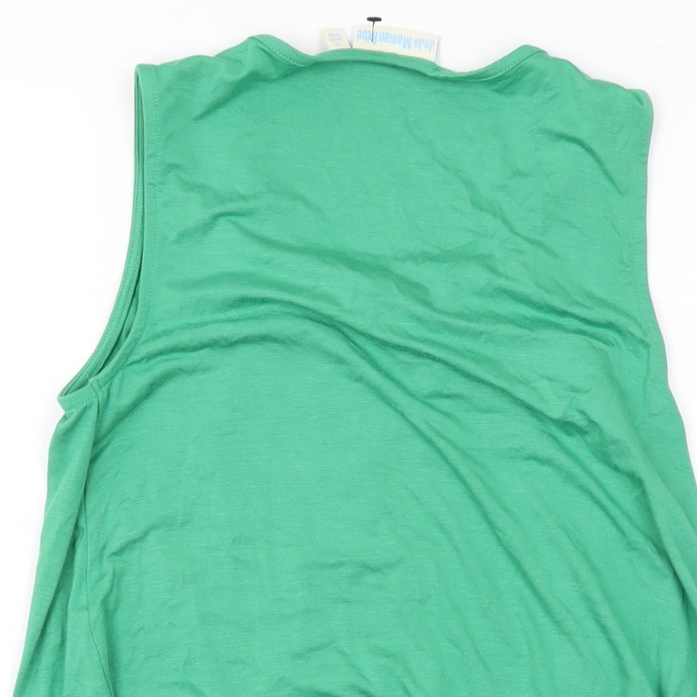 JoJo Maman Bébé Womens Green Viscose Basic Tank Size XS Round Neck