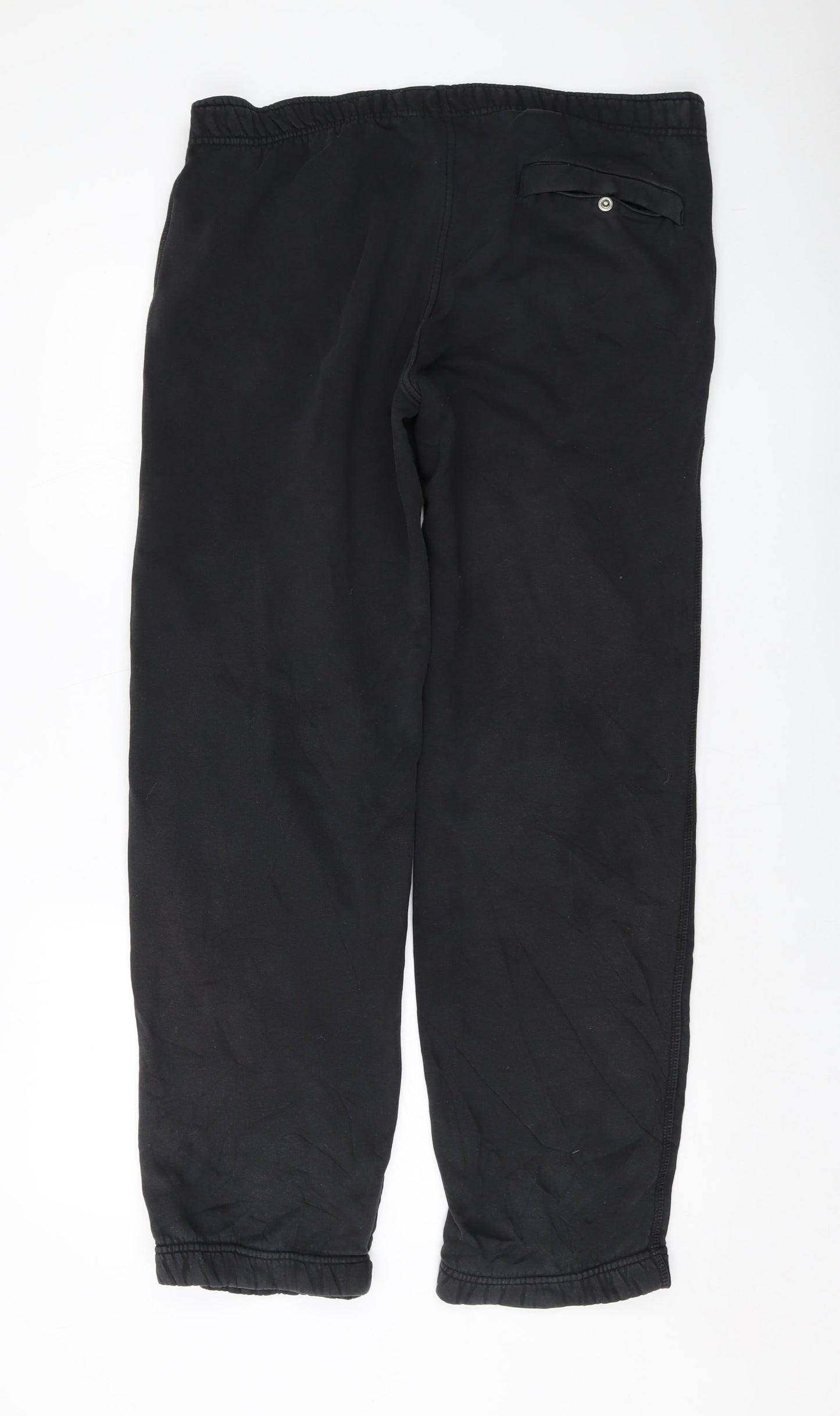 Nike Mens Black Cotton Trousers Size M L31 in Regular Drawstring