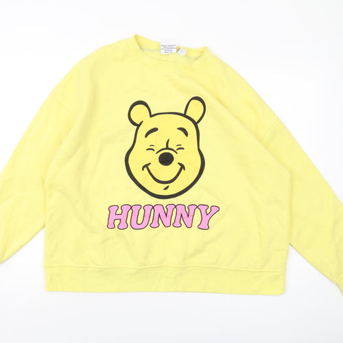 Disney Womens Yellow Polyester Pullover Sweatshirt Size 14 Pullover
