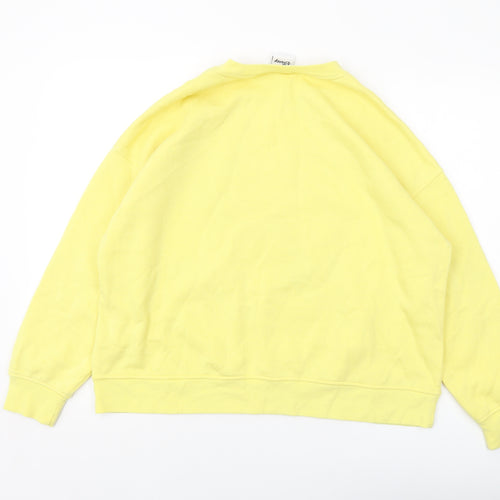 Disney Womens Yellow Polyester Pullover Sweatshirt Size 14 Pullover