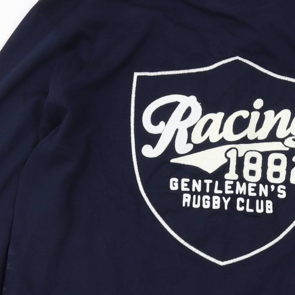 Racing Rugby Mens Blue Cotton Polo Size 4XL Collared Pullover