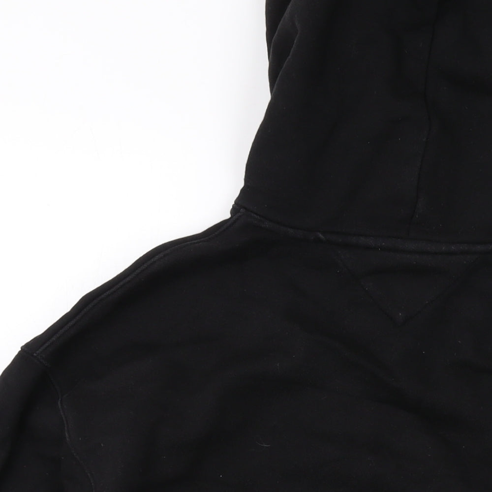 Tommy Hilfiger Mens Black Cotton Pullover Hoodie Size L