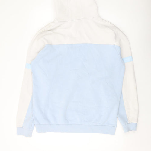 PRE London Mens Blue Cotton Pullover Hoodie Size L