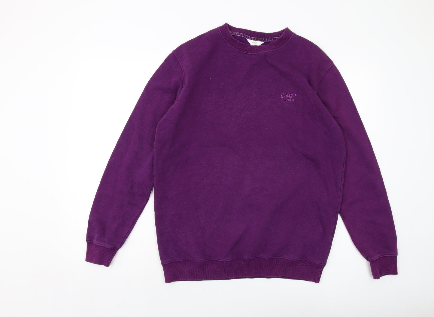 Cotton Traders Mens Purple Cotton Pullover Sweatshirt Size M
