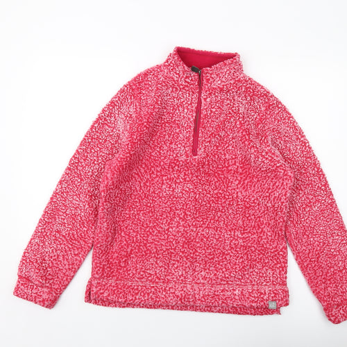 Weird Fish Womens Pink Polyester Pullover Sweatshirt Size 14 Zip