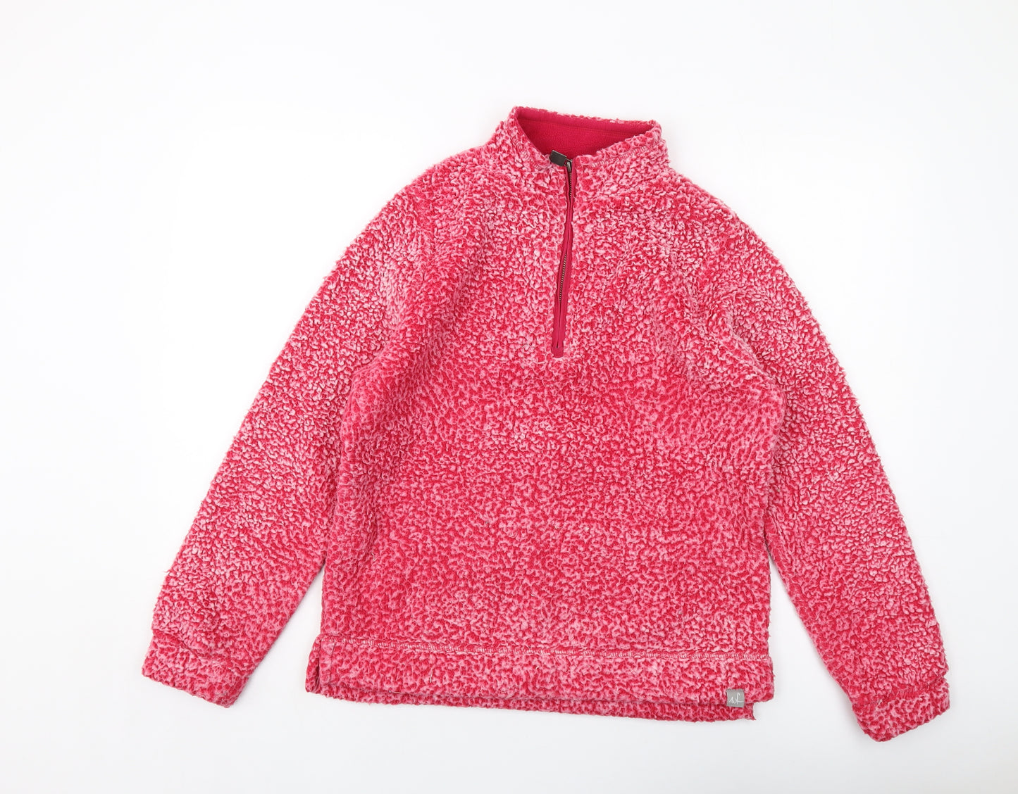 Weird Fish Womens Pink Polyester Pullover Sweatshirt Size 14 Zip