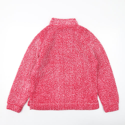 Weird Fish Womens Pink Polyester Pullover Sweatshirt Size 14 Zip