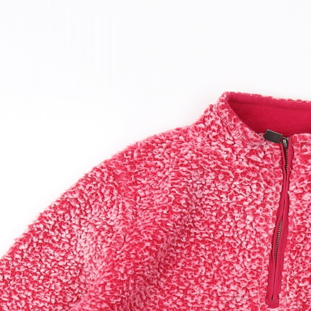 Weird Fish Womens Pink Polyester Pullover Sweatshirt Size 14 Zip