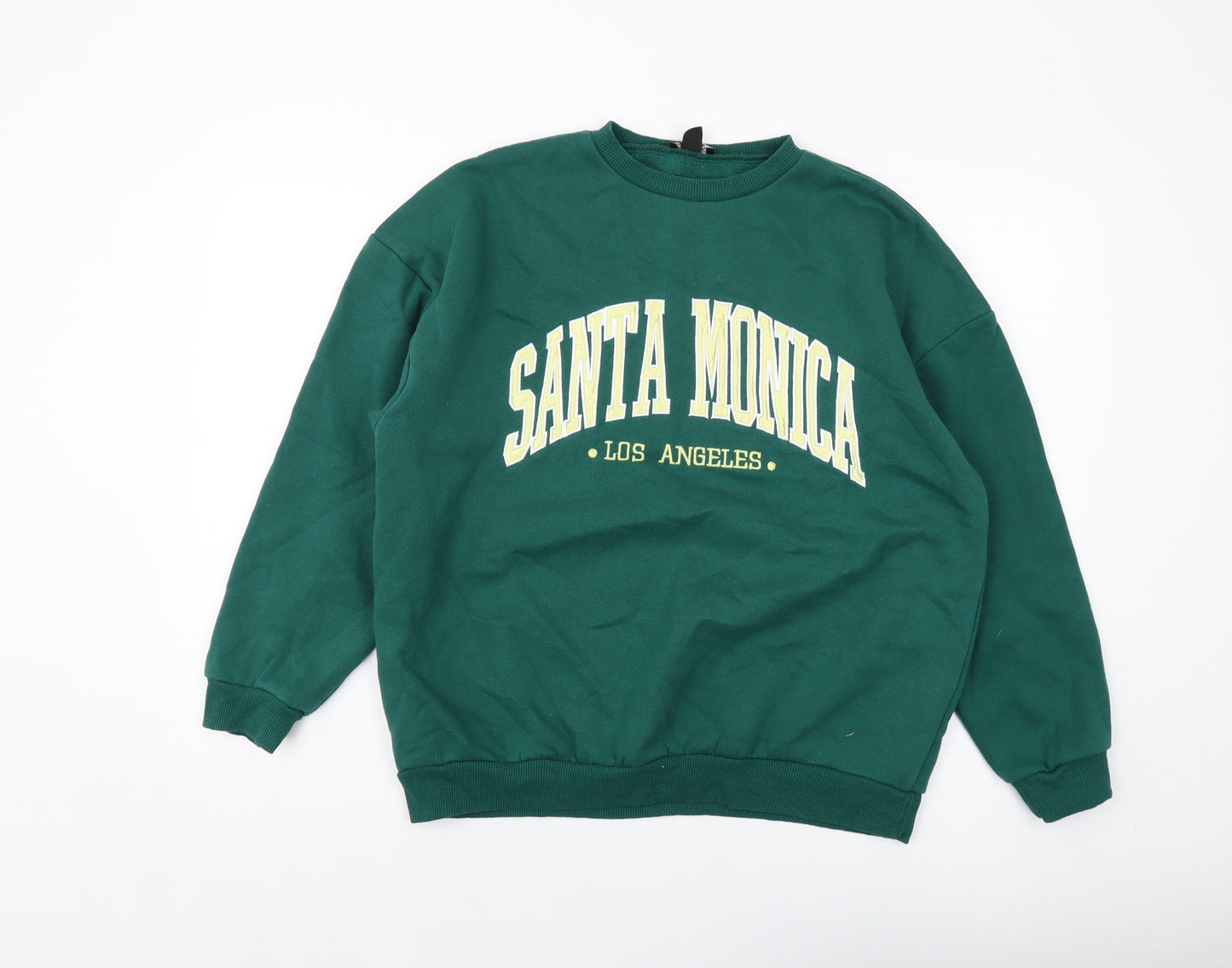 Boohoo Womens Green Cotton Pullover Sweatshirt Size M Pullover - Santa Monica