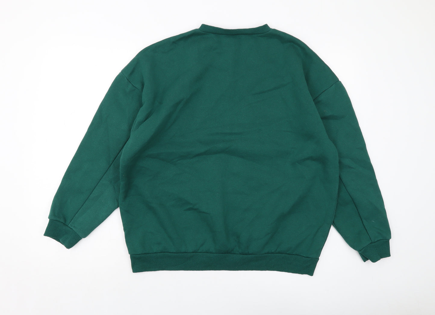 Boohoo Womens Green Cotton Pullover Sweatshirt Size M Pullover - Santa Monica
