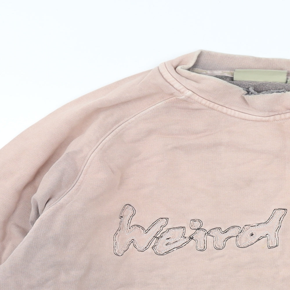 Weird Fish Womens Pink Cotton Pullover Sweatshirt Size M