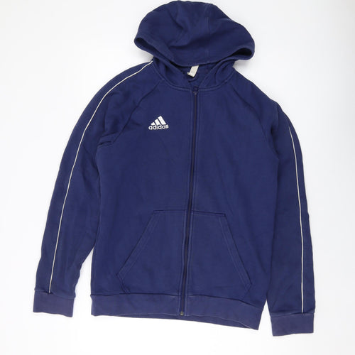 adidas Mens Black Cotton Full Zip Hoodie Size M