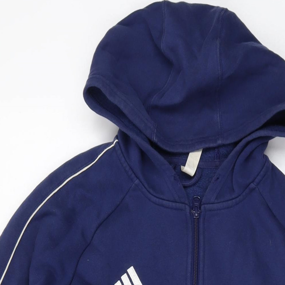 adidas Mens Black Cotton Full Zip Hoodie Size M