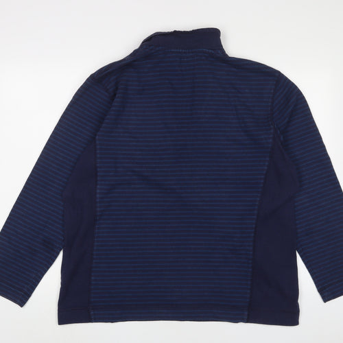 Joules Mens Blue Striped Cotton Pullover Sweatshirt Size L - Logo, Embroidered