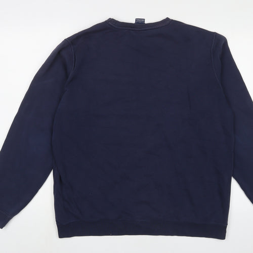 Nike Mens Blue Cotton Pullover Sweatshirt Size L