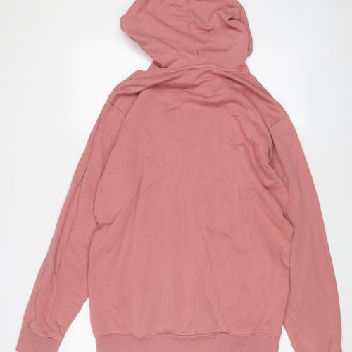 Reebok Womens Pink Cotton Pullover Hoodie Size M Pullover - Logo, Embroidered
