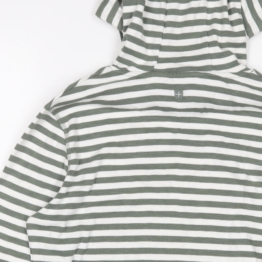 Mountain Warehouse Womens Green Striped Cotton Pullover Hoodie Size S Pullover