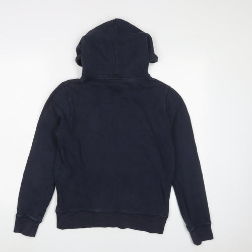 Jack Wills Womens Blue Cotton Pullover Hoodie Size 8 Pullover - Logo, Embroidered