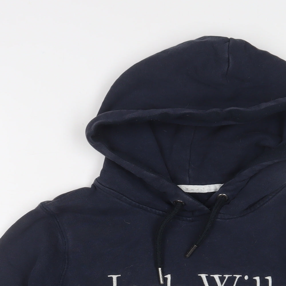 Jack Wills Womens Blue Cotton Pullover Hoodie Size 8 Pullover - Logo, Embroidered
