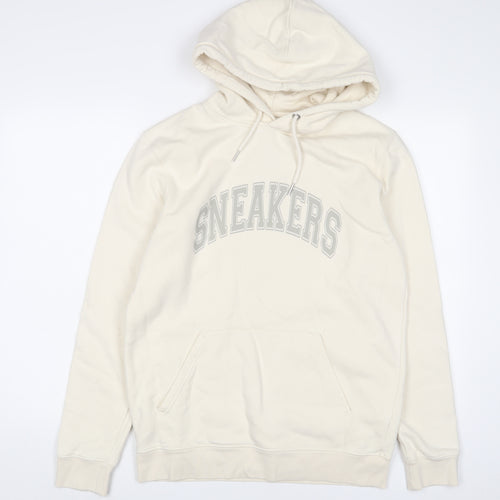 By Pollyanne Womens Ivory Cotton Pullover Hoodie Size M Pullover